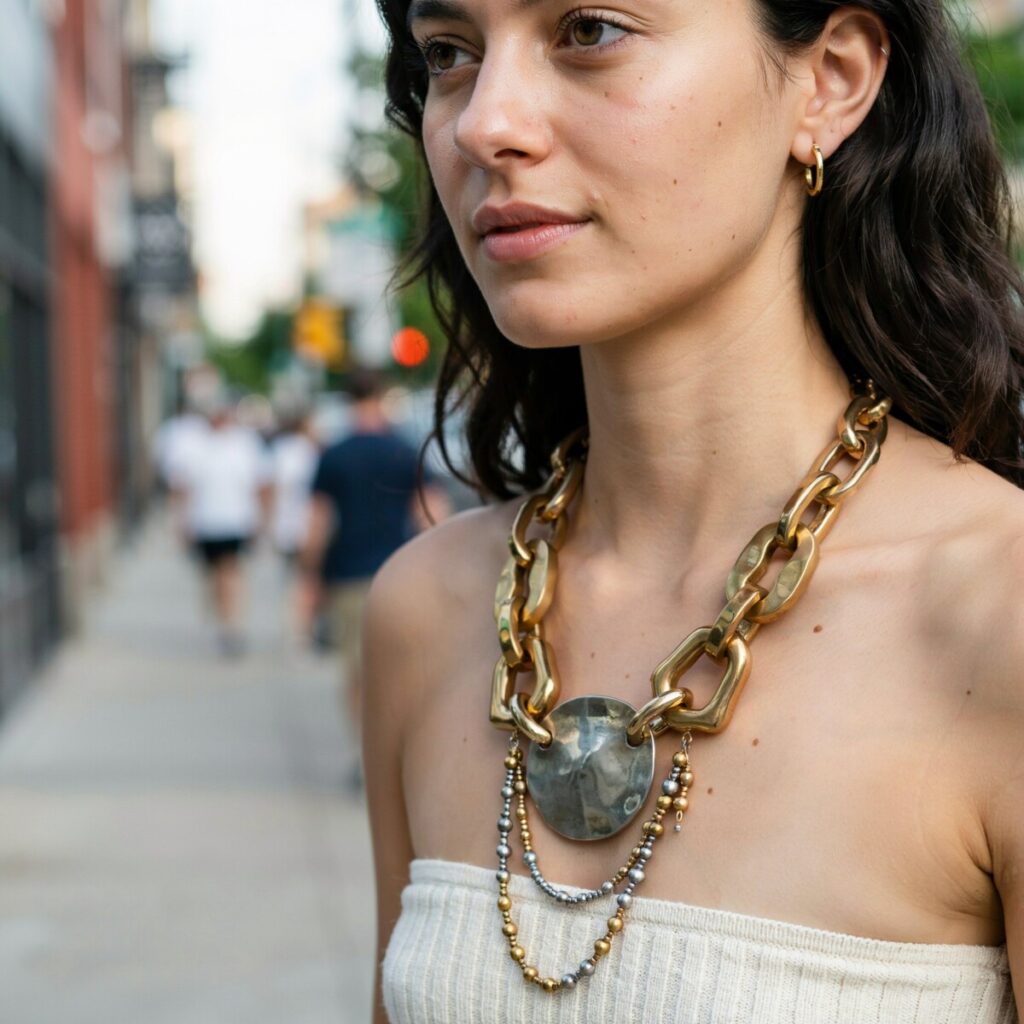 Street style statement necklace