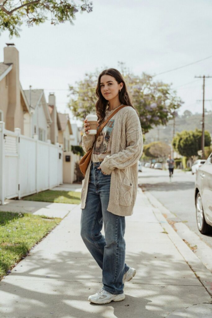 Emma Chamberlain-inspired oversized vintage street style look